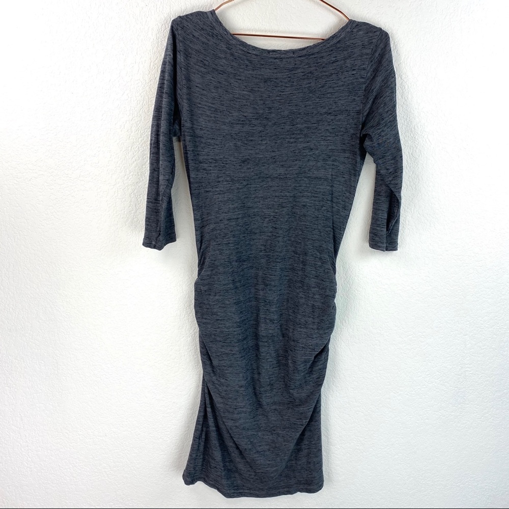 James Perse Melange Jersey Ruched Dress Size 3 - Picture 3 of 7